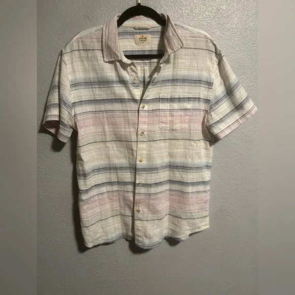Men’s marine layer striped button up - Picture 2 of 8